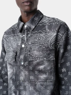 AMIRI Denim<TIE DYE BANDANA OVERSHIRT Dark Grey