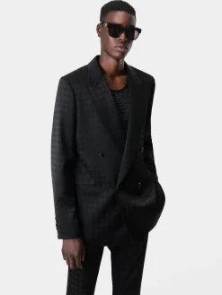 AMIRI Outerwear<TONAL MA QUAD DOUBLE-BREASTED BLAZER BLACK