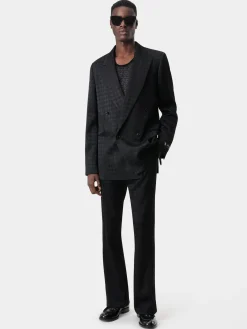 AMIRI Outerwear<TONAL MA QUAD DOUBLE-BREASTED BLAZER BLACK