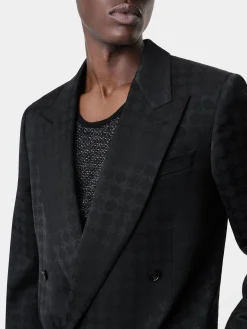 AMIRI Outerwear<TONAL MA QUAD DOUBLE-BREASTED BLAZER BLACK