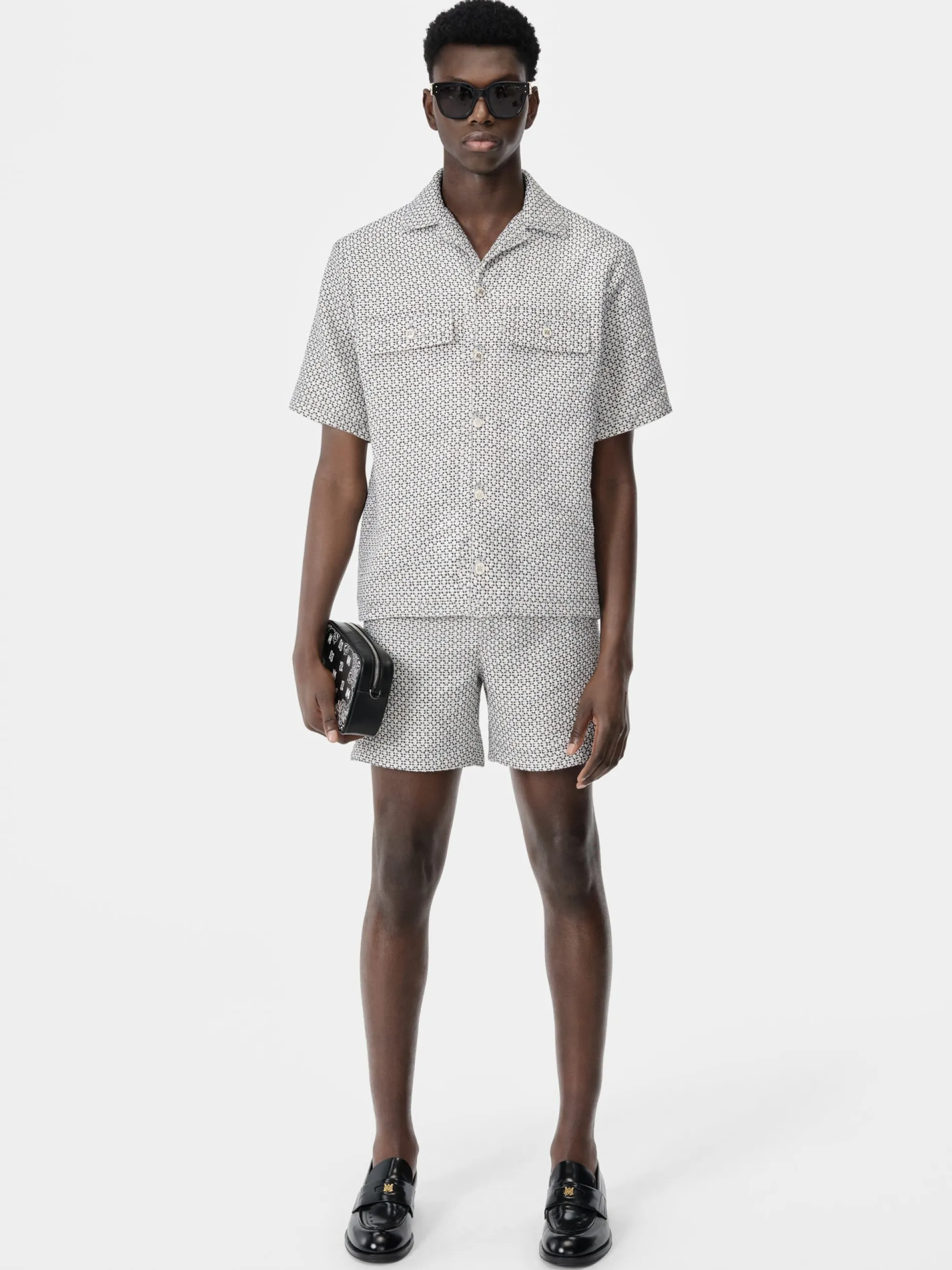 AMIRI Shorts & Sweatpants<TWEED FLAP POCKET PULL ON SHORT Cerulean