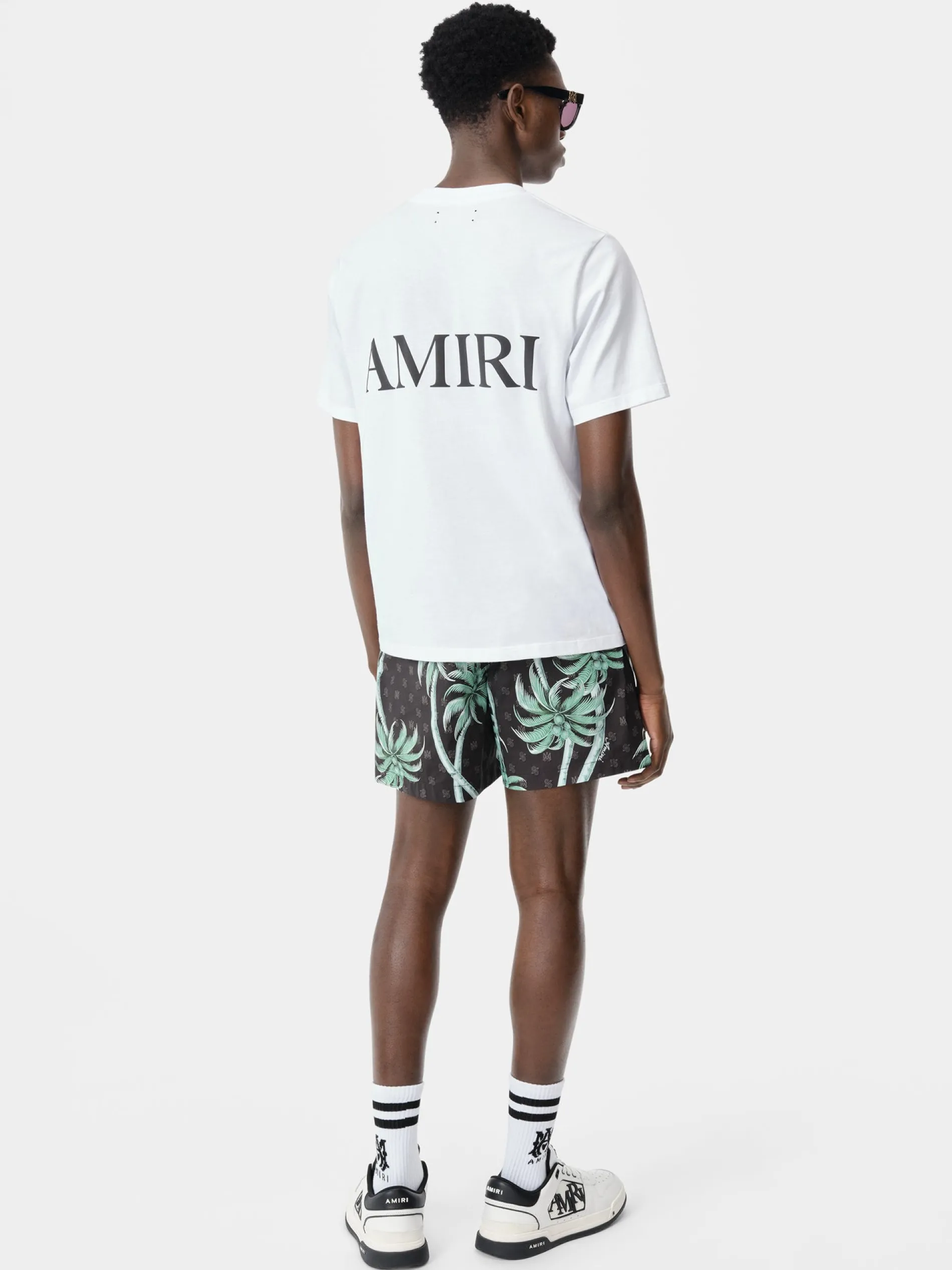 AMIRI Swimwear|Shorts & Sweatpants<TWISTED PALMS SWIM TRUNK BLACK