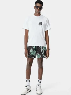 AMIRI Swimwear|Shorts & Sweatpants<TWISTED PALMS SWIM TRUNK BLACK