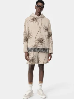 AMIRI Shirts<TWISTED PALMS TAPESTRY HOODIE Alabaster