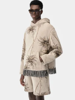 AMIRI Shirts<TWISTED PALMS TAPESTRY HOODIE Alabaster