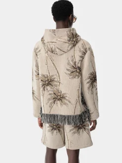 AMIRI Shirts<TWISTED PALMS TAPESTRY HOODIE Alabaster