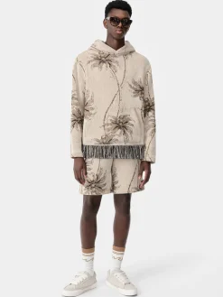AMIRI Shorts & Sweatpants<TWISTED PALMS TAPESTRY SHORT Alabaster