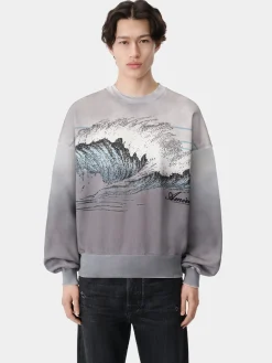 AMIRI Sweatshirts|Tees<VINTAGE WAVE OVERSIZED CREW BLACK