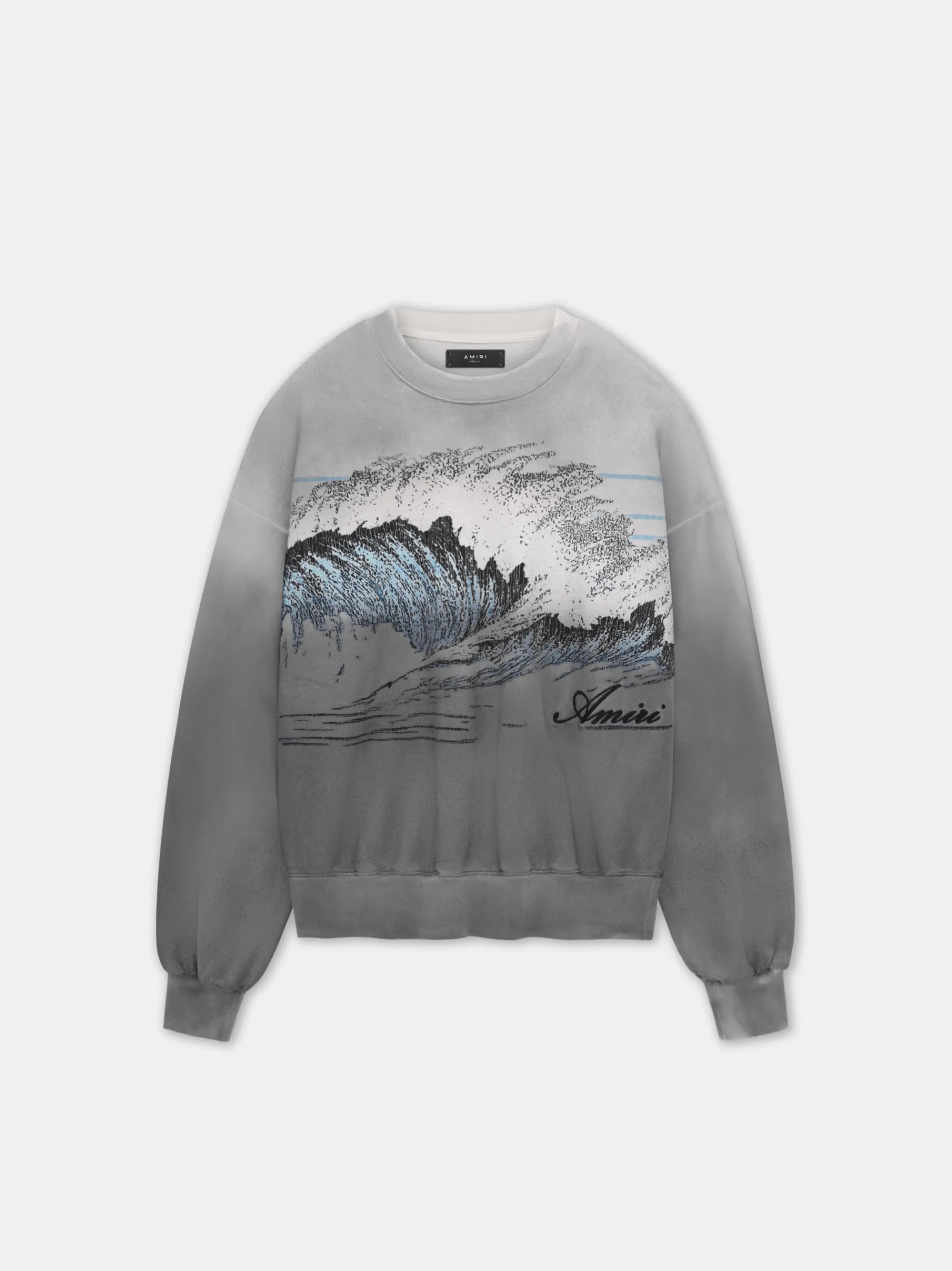 AMIRI Sweatshirts|Tees<VINTAGE WAVE OVERSIZED CREW BLACK