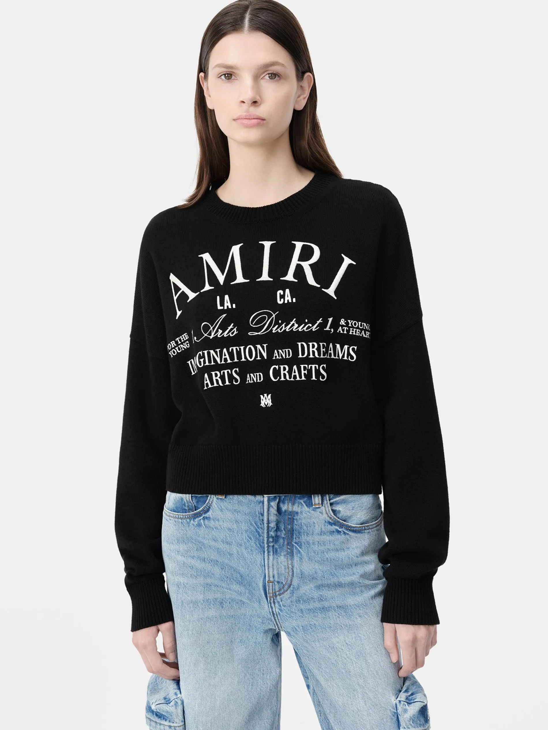 AMIRI Knitwear<WOMEN'S ARTS DISTRICT CREW BLACK