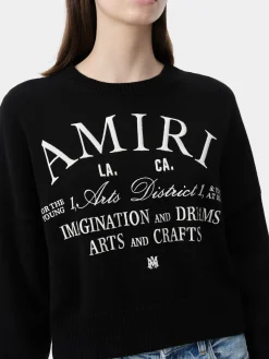 AMIRI Knitwear<WOMEN'S ARTS DISTRICT CREW BLACK
