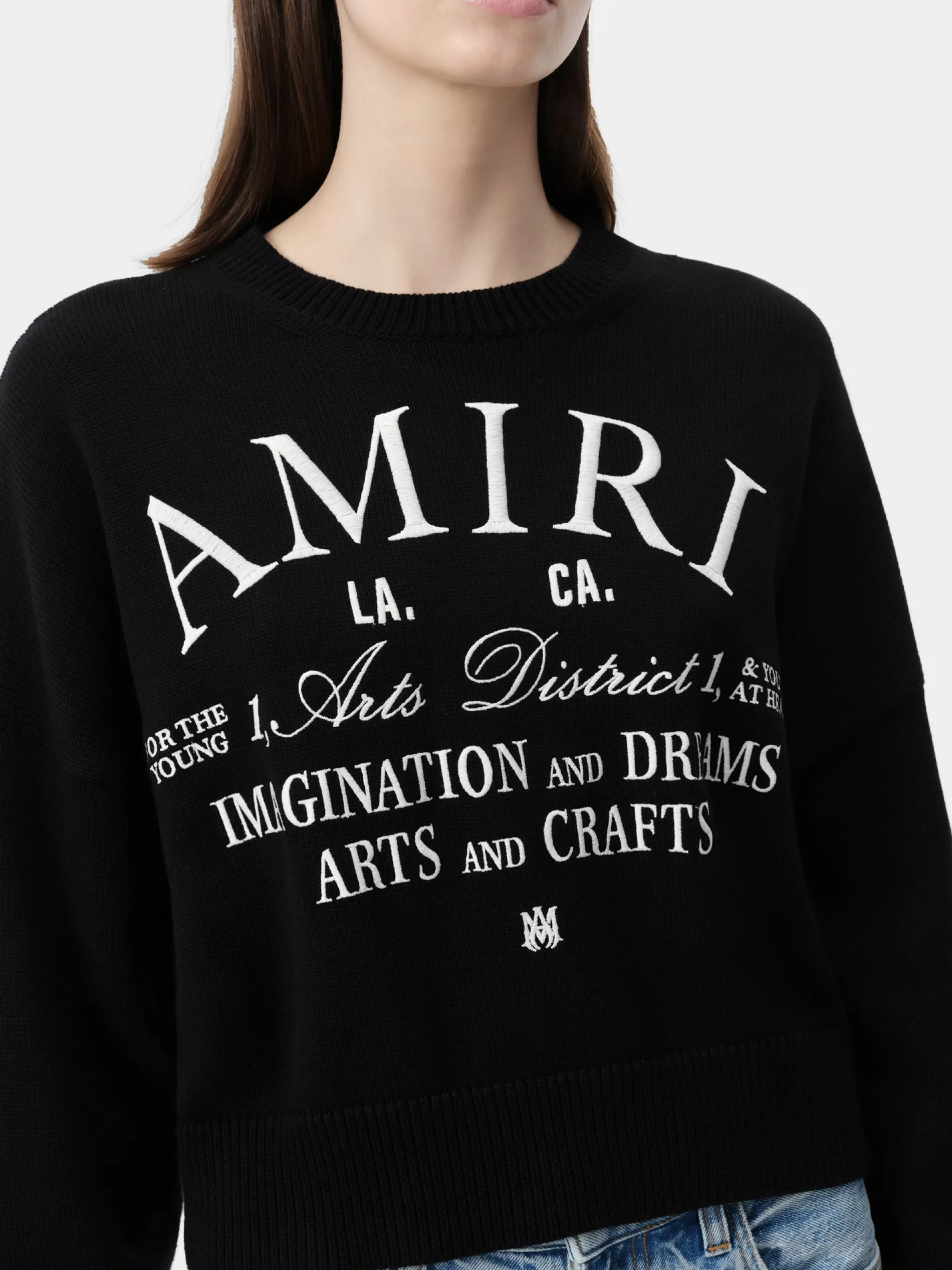 AMIRI Knitwear<WOMEN'S ARTS DISTRICT CREW BLACK