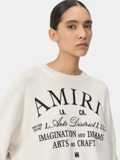 AMIRI Knitwear<WOMEN'S ARTS DISTRICT CREW White