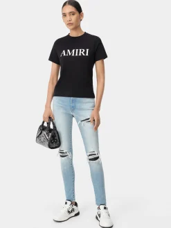 AMIRI Jersey|Tees<WOMEN'S CORE LOGO TEE BLACK