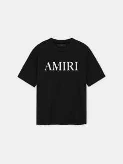 AMIRI Jersey|Tees<WOMEN'S CORE LOGO TEE BLACK
