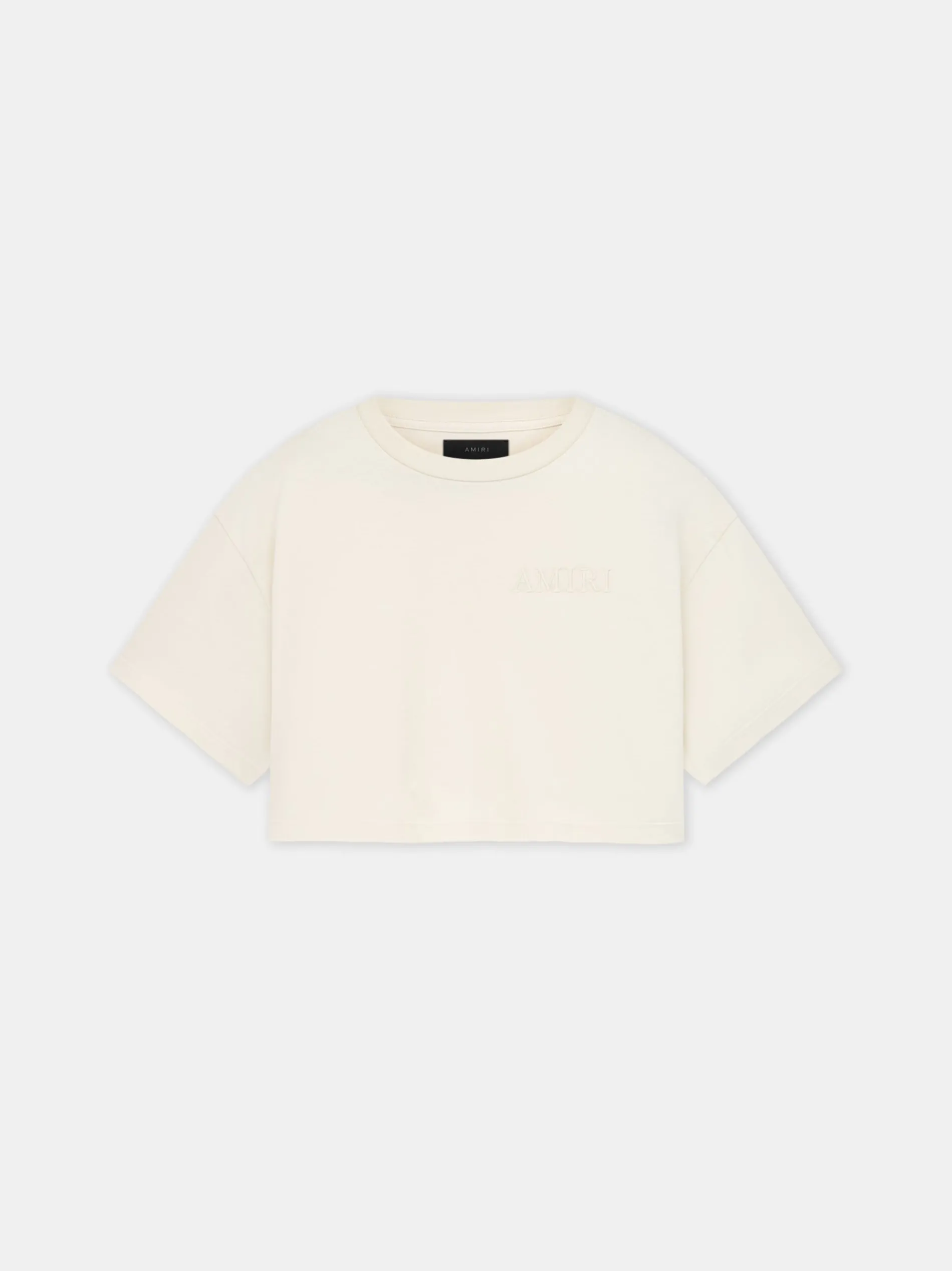 AMIRI Jersey|Tees<WOMEN'S EMBROIDERED CROPPED TEE Alabaster
