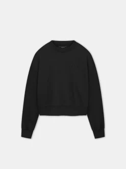 AMIRI Jersey|Tees<WOMEN'S EMBROIDERED CREW BLACK