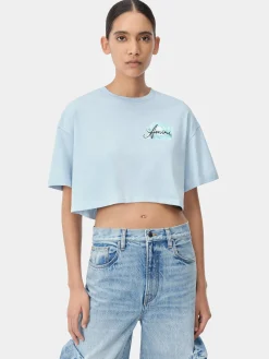 AMIRI Jersey|Tees<WOMEN'S PARADISE AIRBRUSH TEE Cerulean