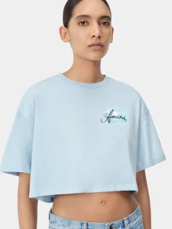 AMIRI Jersey|Tees<WOMEN'S PARADISE AIRBRUSH TEE Cerulean