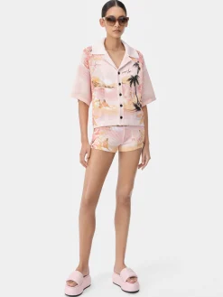 AMIRI Knitwear|Shirts<WOMEN'S PARADISE CROCHET POLO Rosewater