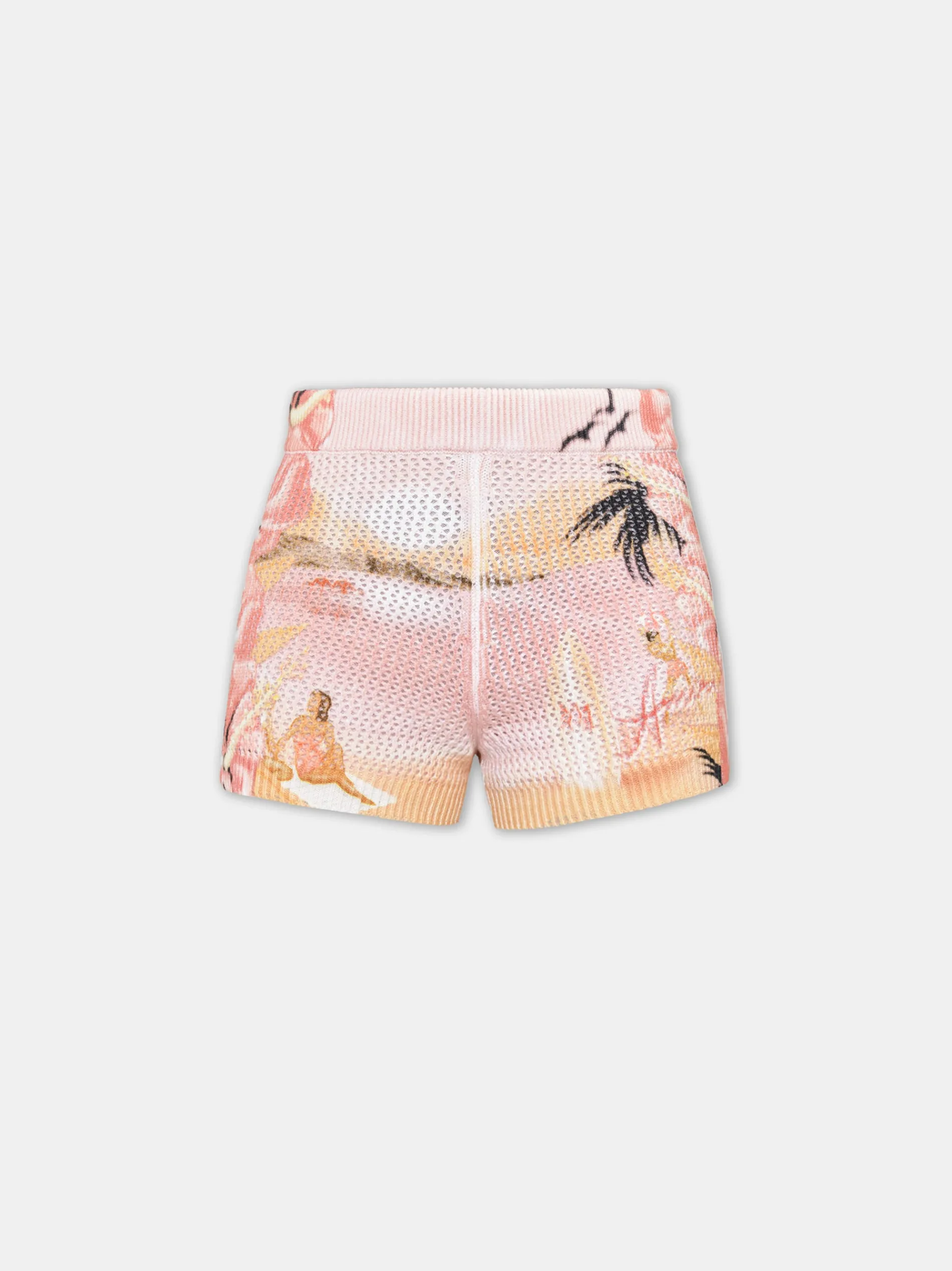 AMIRI Knitwear|Shorts & Sweatpants<WOMEN'S PARADISE CROCHET SHORT Rosewater