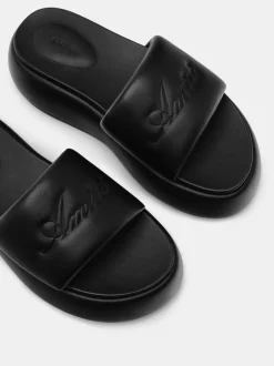 AMIRI Sandals|Sandals<WOMEN'S SCRIPT PLATFORM SANDAL BLACK