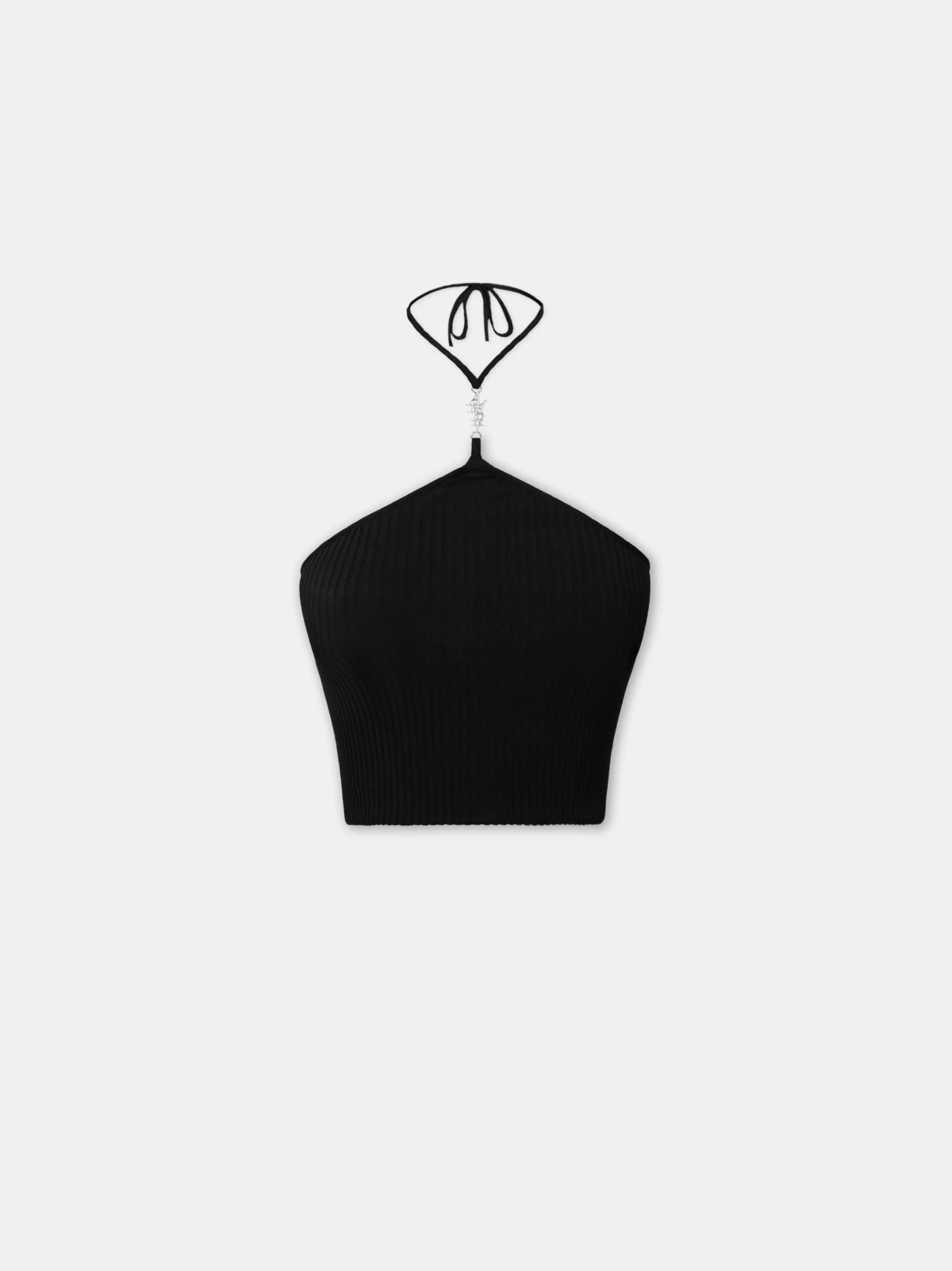 AMIRI Knitwear<WOMEN'S STACKED HALTER TOP BLACK