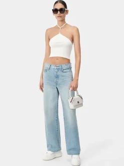 AMIRI Knitwear<WOMEN'S STACKED HALTER TOP Alabaster