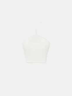 AMIRI Knitwear<WOMEN'S STACKED HALTER TOP Alabaster
