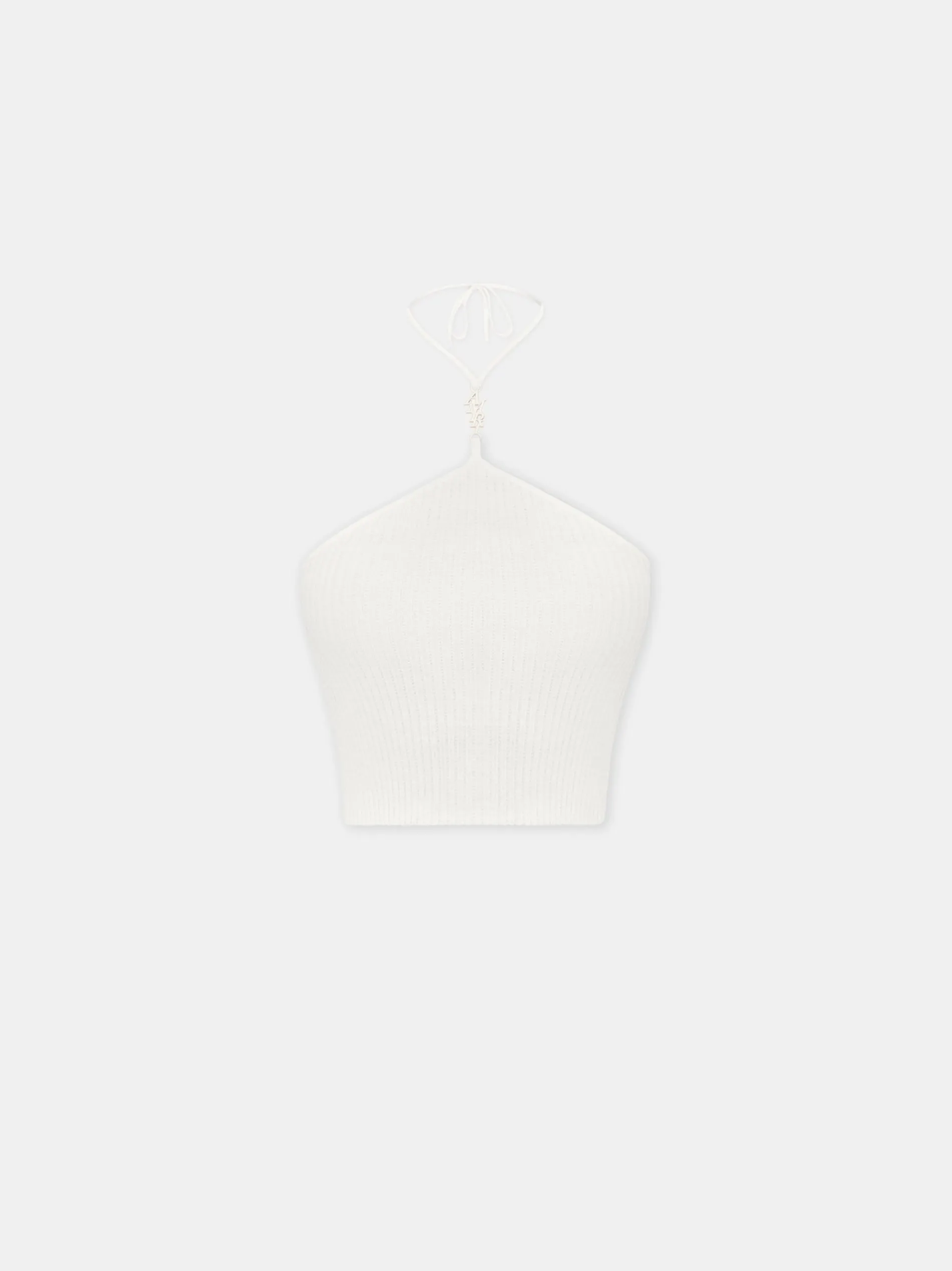 AMIRI Knitwear<WOMEN'S STACKED HALTER TOP Alabaster