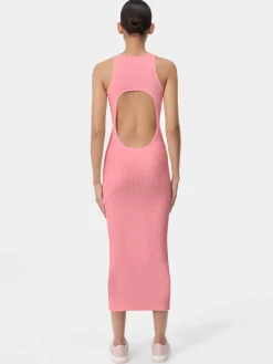 AMIRI Knitwear|Dresses<WOMEN'S STACKED MAXI DRESS Flamingo Pink