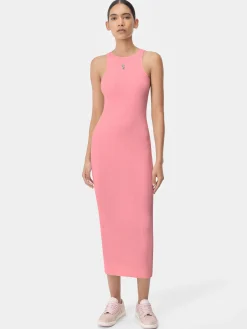 AMIRI Knitwear|Dresses<WOMEN'S STACKED MAXI DRESS Flamingo Pink