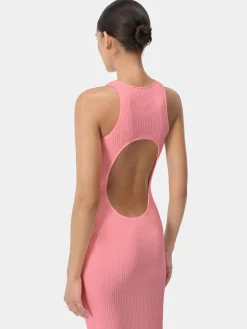 AMIRI Knitwear|Dresses<WOMEN'S STACKED MAXI DRESS Flamingo Pink