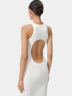 AMIRI Dresses|Knitwear<WOMEN'S STACKED MAXI DRESS Alabaster