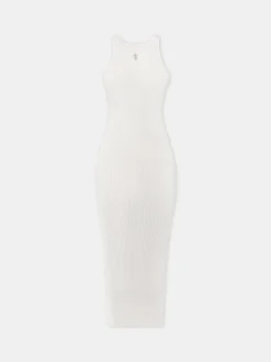 AMIRI Dresses|Knitwear<WOMEN'S STACKED MAXI DRESS Alabaster