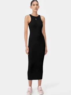 AMIRI Knitwear|Dresses<WOMEN'S STACKED MAXI DRESS BLACK