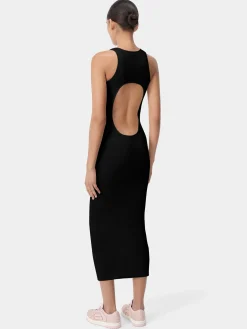 AMIRI Knitwear|Dresses<WOMEN'S STACKED MAXI DRESS BLACK