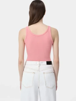 AMIRI Jersey|Tees<WOMEN'S STACKED RIBBED TANK Flamingo Pink