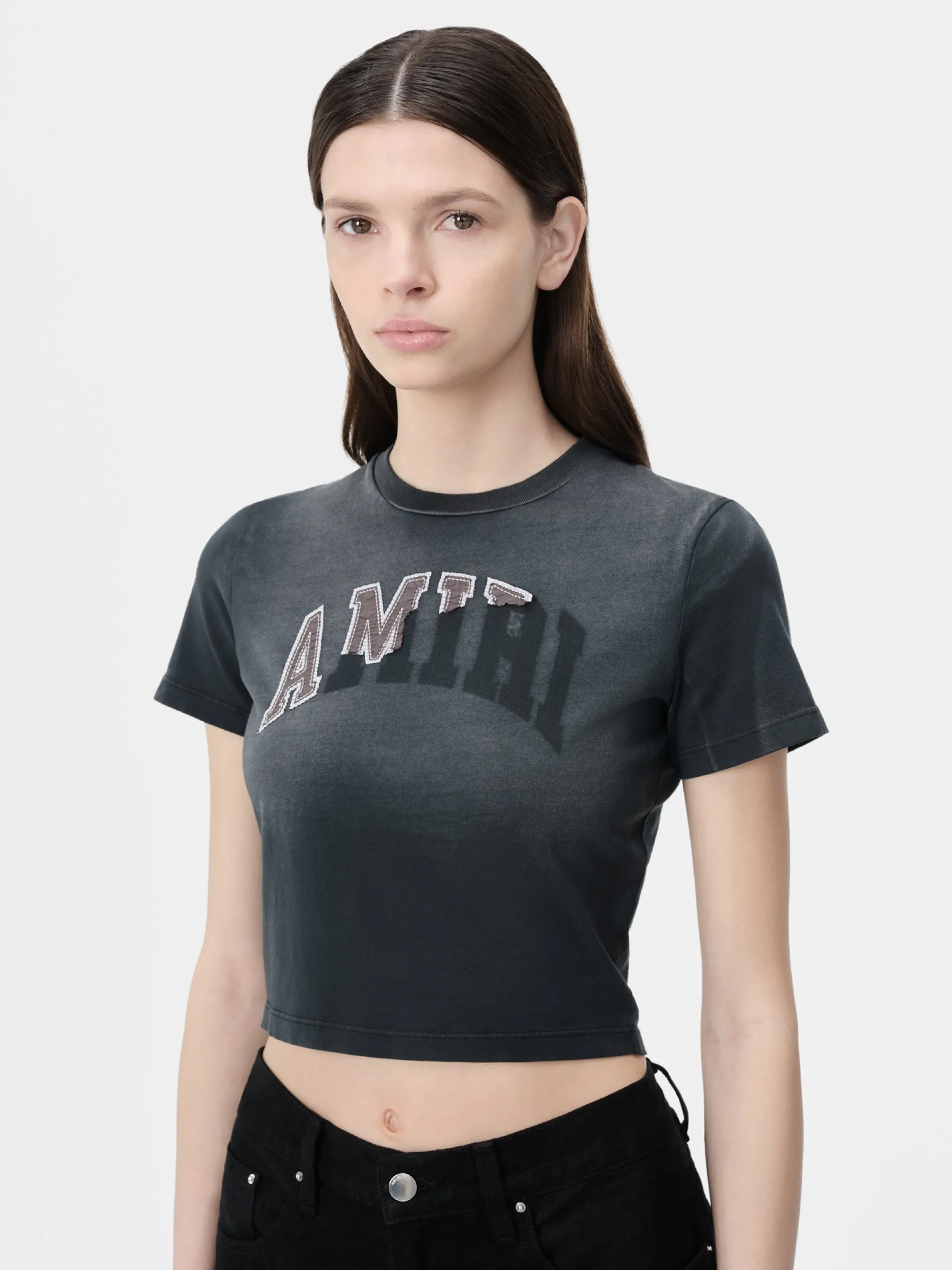 AMIRI Jersey|Tees<WOMEN'S VINTAGE BABY TEE Aged Black
