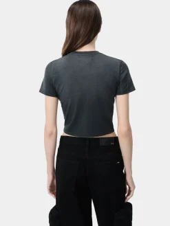 AMIRI Jersey|Tees<WOMEN'S VINTAGE BABY TEE Aged Black