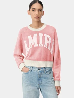 AMIRI Knitwear|Sweatshirts<WOMEN'S VINTAGE CASHMERE CREW Flamingo Pink