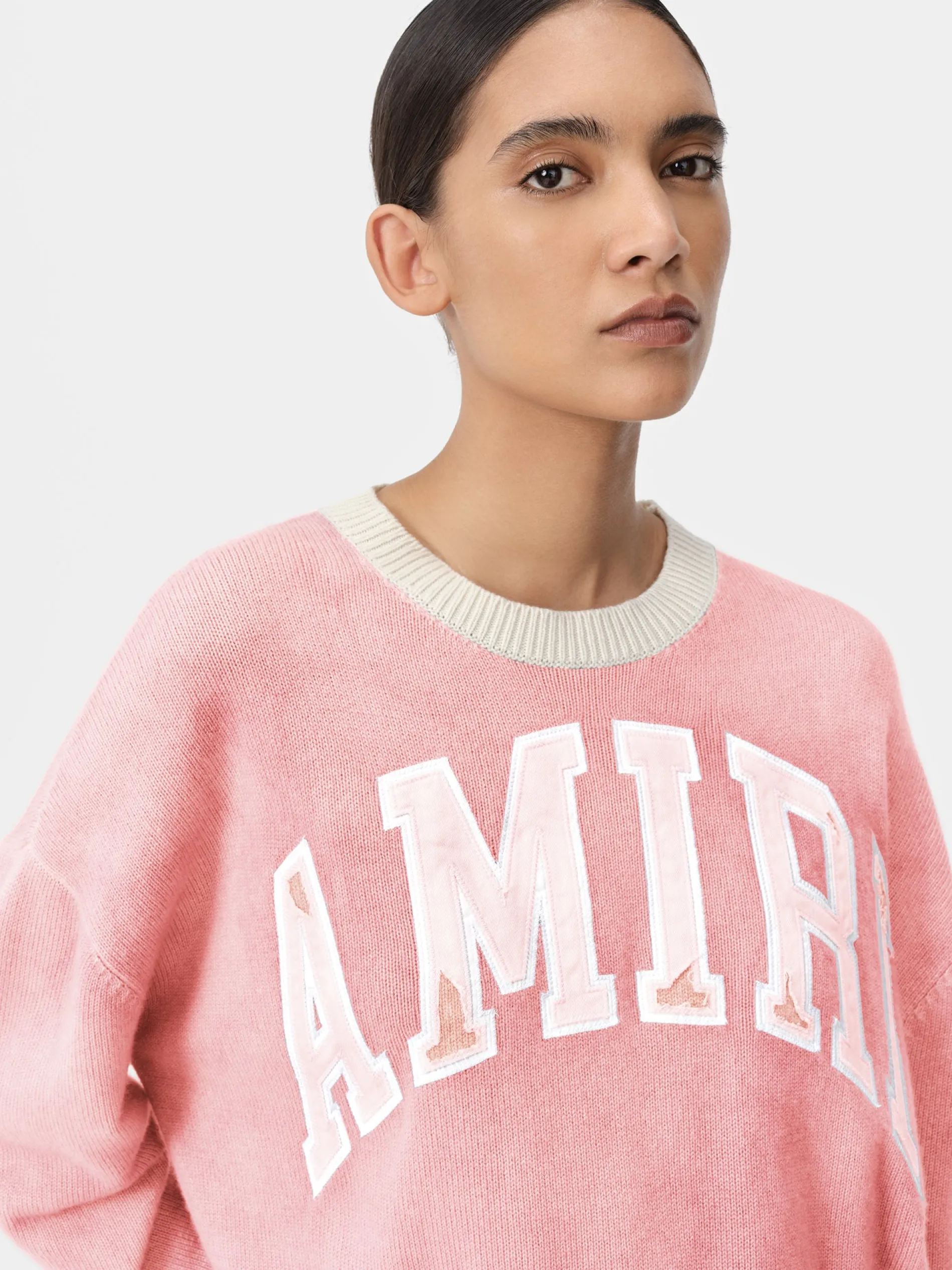 AMIRI Knitwear|Sweatshirts<WOMEN'S VINTAGE CASHMERE CREW Flamingo Pink