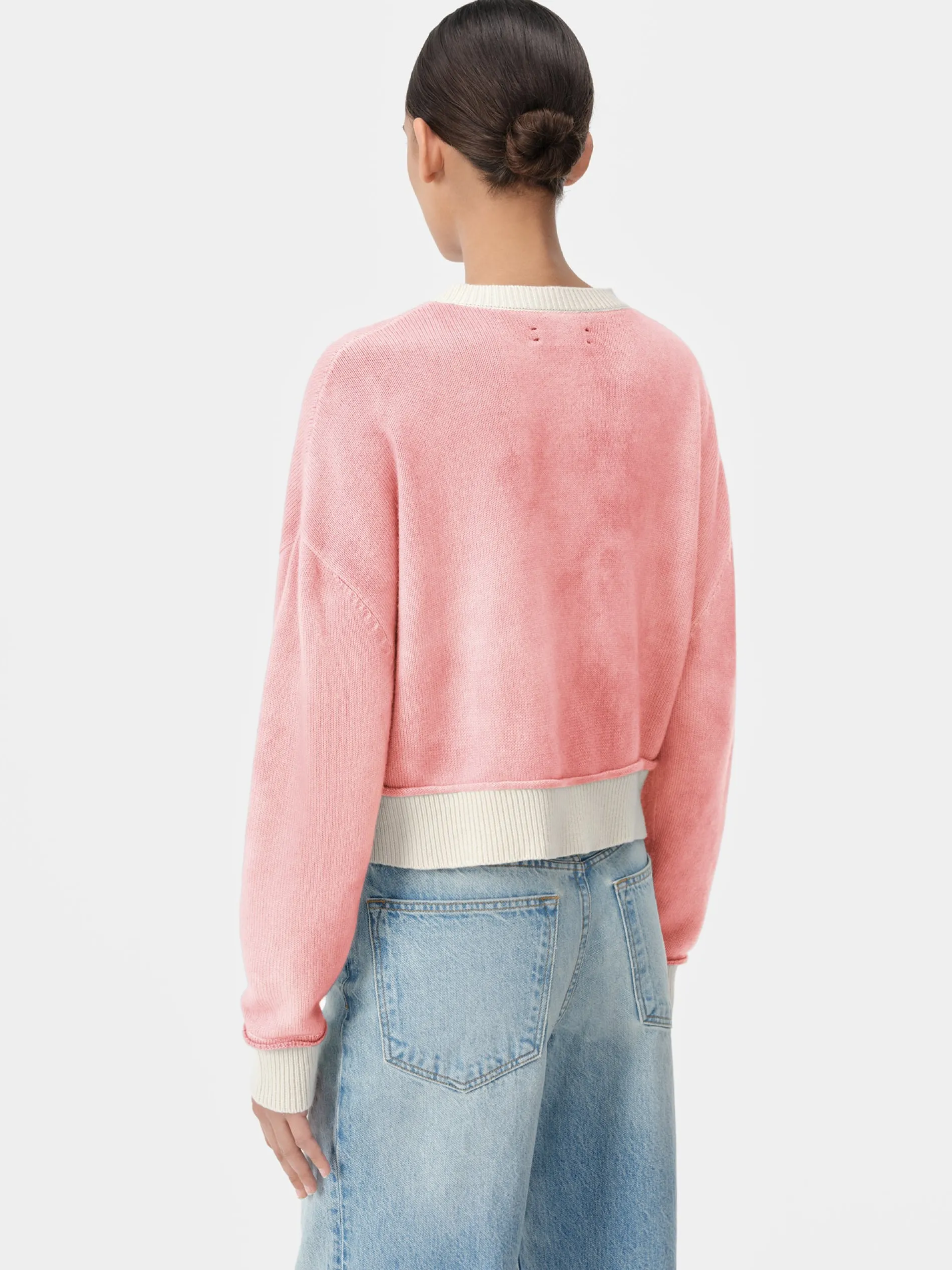 AMIRI Knitwear|Sweatshirts<WOMEN'S VINTAGE CASHMERE CREW Flamingo Pink