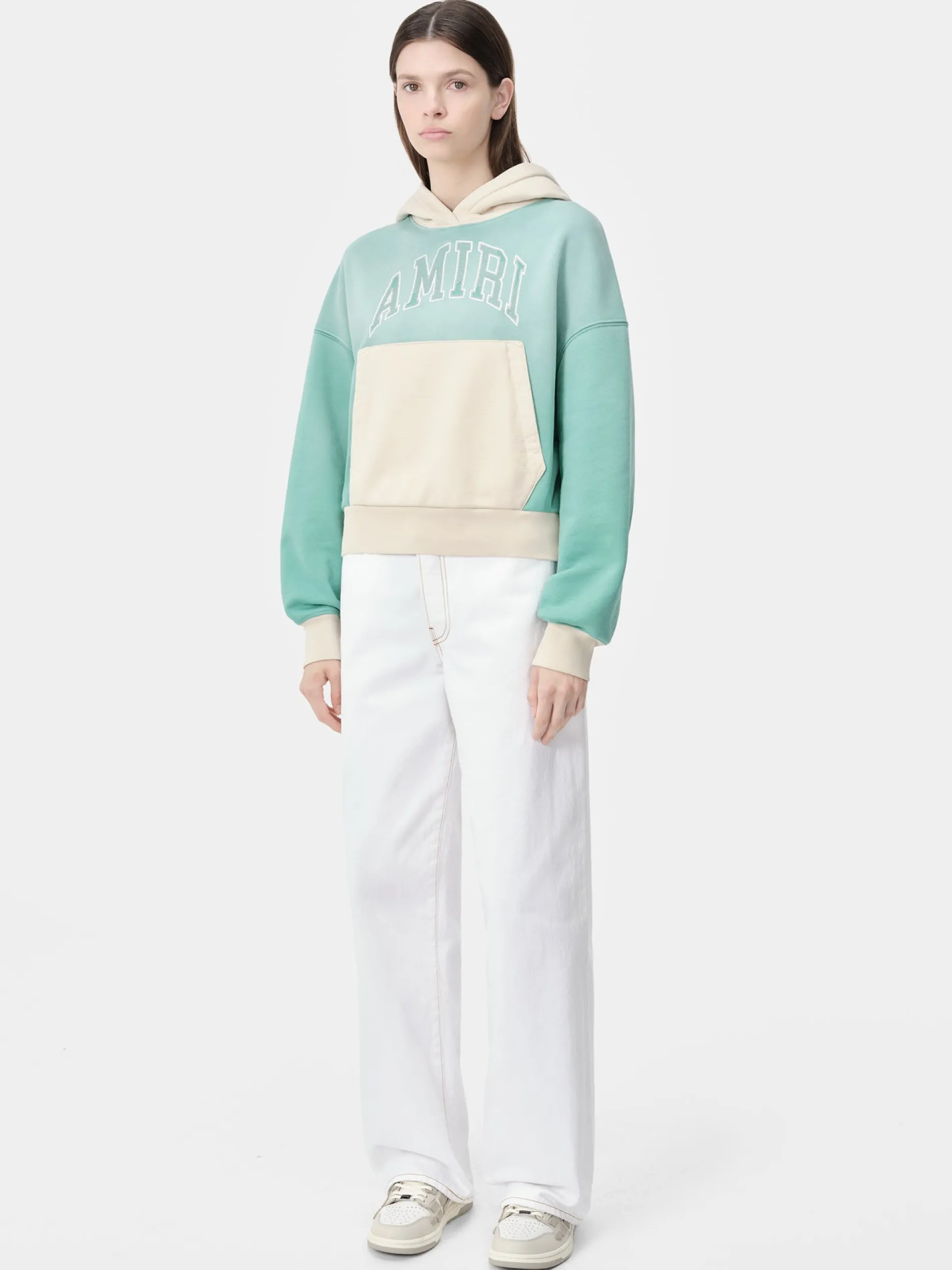 AMIRI Sweatshirts|Jersey<WOMEN'S VINTAGE HOODIE Sea Blue