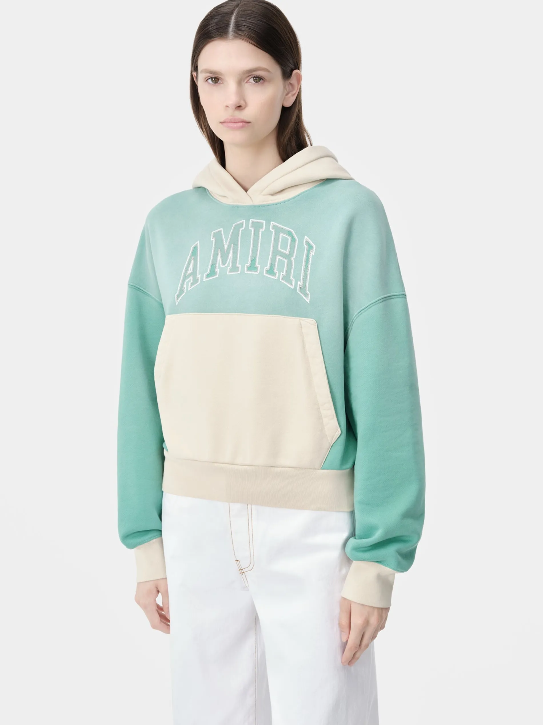 AMIRI Sweatshirts|Jersey<WOMEN'S VINTAGE HOODIE Sea Blue