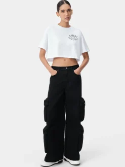 AMIRI Jersey|Tees<WOMEN'S ARTS DISTRICT CROPPED TEE White