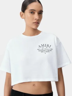 AMIRI Jersey|Tees<WOMEN'S ARTS DISTRICT CROPPED TEE White