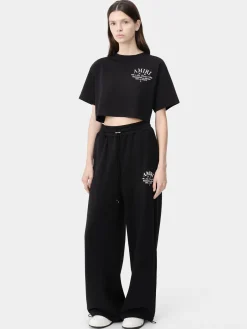 AMIRI Jersey|Tees<WOMEN'S ARTS DISTRICT CROPPED TEE BLACK