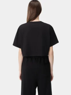 AMIRI Jersey|Tees<WOMEN'S ARTS DISTRICT CROPPED TEE BLACK