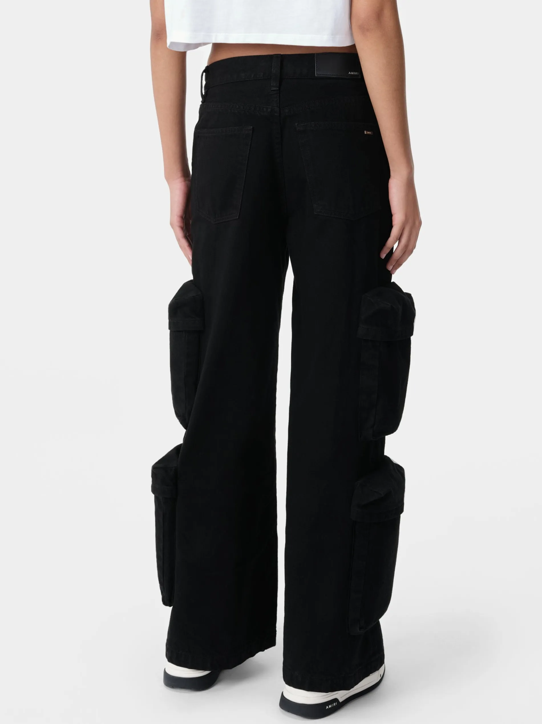 AMIRI Denim<WOMEN'S BAGGY CARGO JEAN BLACK OD